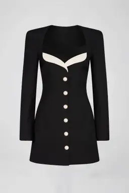 Atoir Mary Jane Mini Dress Black Black/Ivory Size M / AU 10