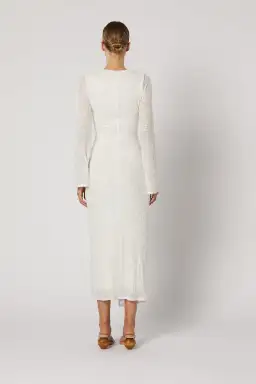 Winona Reyna Knot Midi Dress Sparkle White Size 12 for rent on The Volte - image 2