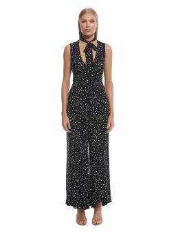 Zimmermann Polkadot Jumpsuit Black Print Size 1/ AU 10 for rent on The Volte - image 1