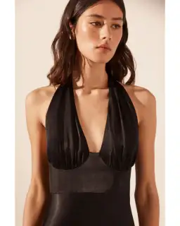 Shona Joy La Lune Halter Midi Dress Black Size AU 8 for rent on The Volte - image 2