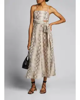Zimmermann Bellitude Python Cut Out Dress Print Size 0 / AU 8  for rent on The Volte - image 1