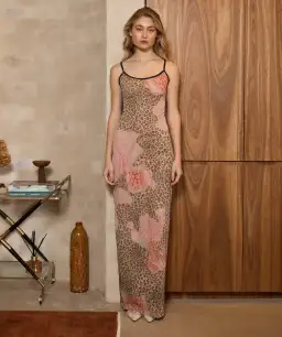 With Harper Lu Slip Dress Mesh Leopard Print Size S/ AU 8 for rent on The Volte - image 1