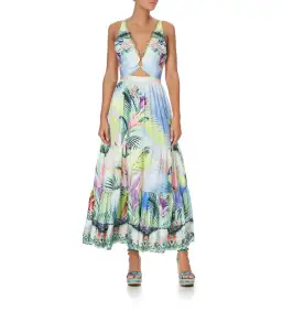 Camilla V Neck Cut Out Dress Whats Your Vice Multi Size Large / Au 16 for rent on The Volte - image 1