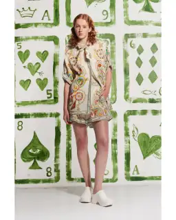 Alemais Pinball Linen Shirt and Short Set Print Size AU 8 