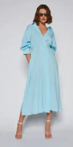 Scanlan Theodore Linen Wrap Dress for rent on The Volte - image 1