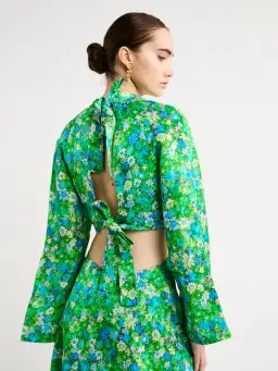 Alemais Cassandra Cut Out Mini Dress Green Floral Size 14 for rent on The Volte - image 4