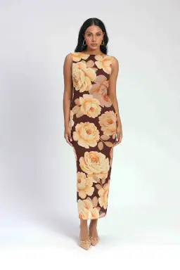 Isabelle Quinn Audrey Midi Dress Maple Floral Size 12 for rent on The Volte - image 1