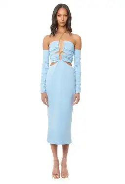 Eliya the Label Talia Cut Out Midi Dress with Sleeves Sky Blue Size 10 for rent on The Volte - image 2
