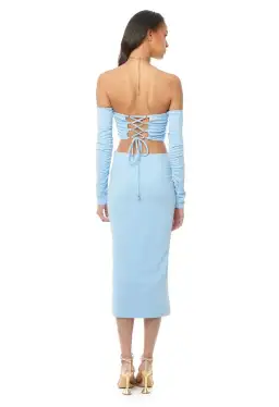 Eliya the Label Talia Cut Out Midi Dress with Sleeves Sky Blue Size 10 for rent on The Volte - image 3