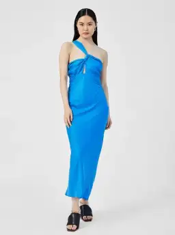 Suboo Hannah Asymmetric Strap Midi Dress Lapis Blue Size 12 for rent on The Volte - image 2