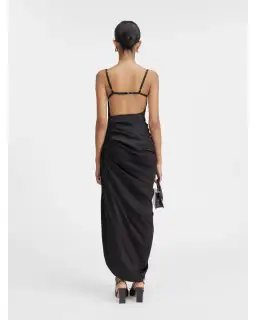 Jacquemus La Saudade longue brodée Dress Black Size AU 8 for rent on The Volte - image 3