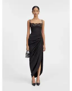 Jacquemus La Saudade longue brodée Dress Black Size AU 8 for rent on The Volte - image 1