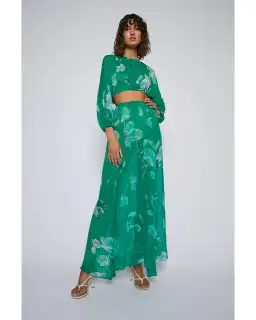 Scanlan Theodore Georgette Floral Set Kelly Green Size AU 8 for rent on The Volte - image 1