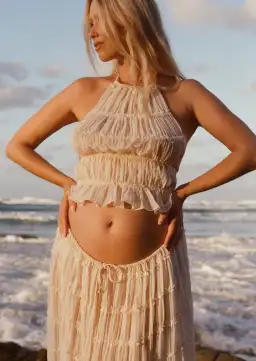 Arcina Ori Juliette Halter Top & Maxi Skirt Set Warm Cream Size S / AU 8 for rent on The Volte - image 7