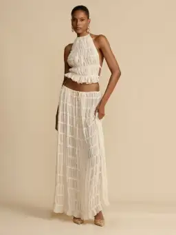 Arcina Ori Juliette Halter Top & Maxi Skirt Set Warm Cream Size S / AU 8 for rent on The Volte - image 1