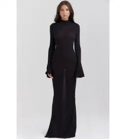 House Of Cb Sancha Black Knit Maxi Dress Black Size 6  for rent on The Volte - image 1