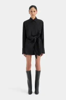 Sir the label Sorrento Shirt Dress Black Size AU 8 