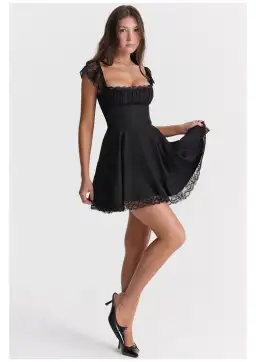 House of CB Kaia A-Line Mini Dress Black Size XS / AU 6