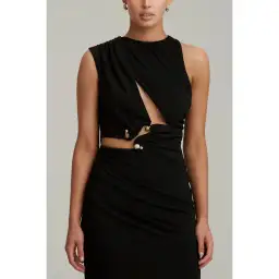 C/MEO Collective Entropy Dress Black Size AU 10 for rent on The Volte - image 2