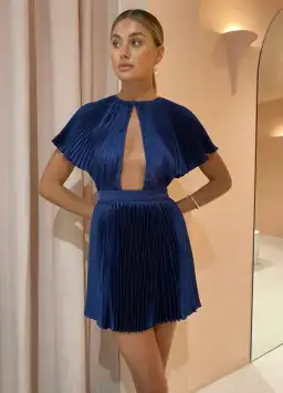 Lidee Theatre Mini Dress Blue Size 8 for rent on The Volte - image 3