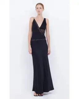 Bec & Bridge Abrielle Lace Maxi Dress in Black Size AU 6
