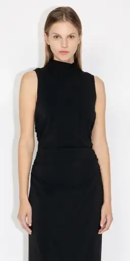 Cue Ruched Waist Midi Dress Black Size 8 for rent on The Volte - image 2