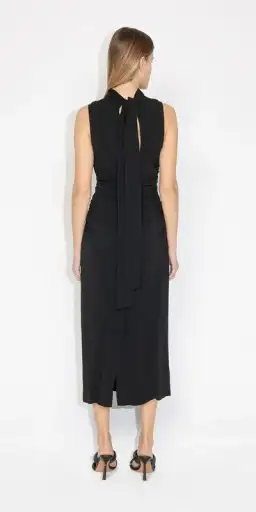 Cue Ruched Waist Midi Dress Black Size 8 for rent on The Volte - image 3