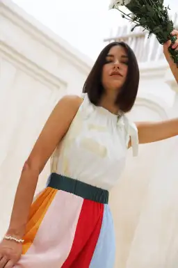 Frank & Dollys Casa Raya Cotton Reversible Fringe Maxi Dress Multi Size XS / AU 6 for rent on The Volte - image 5