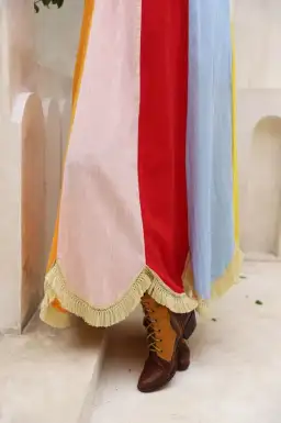 Frank & Dollys Casa Raya Cotton Reversible Fringe Maxi Dress Multi Size XS / AU 6 for rent on The Volte - image 4