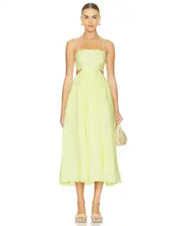 Zimmermann Halliday Scallop Midi Dress Yellow Size 1 / AU 10