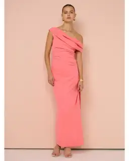 Sofia The Label Alexis Off Shoulder Gown Watermelon Size AU 8 for rent on The Volte - image 1