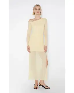 Bec & Bridge Fae Asym Long Sleeve Dress in Butter Yellow Size AU 10 for rent on The Volte - image 1