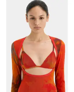 Sir The Label Libertine Cut Out Midi Dress Wren Print Size 1 / AU 8 for rent on The Volte - image 2