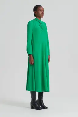 Scanlan Theodore Silk Drape Neck Dress Emerald Size 10 for rent on The Volte - image 2