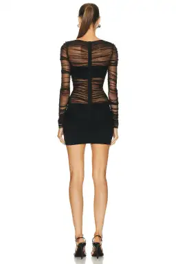 Christopher Esber Semblance Tulle Overlay Mini Dress Black Size 8 for rent on The Volte - image 2