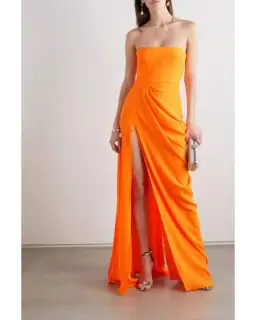Alex Perry Reed Draped Crepe Gown Orange Size XS / AU 6