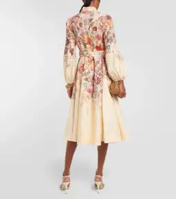 Zimmermann Luminosity Buttoned Midi Dress in Morisot Cream Floral Print Size 0 / AU 8 for rent on The Volte - image 4