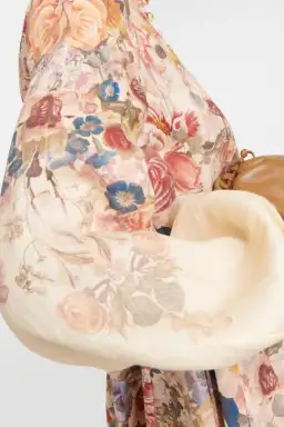 Zimmermann Luminosity Buttoned Midi Dress in Morisot Cream Floral Print Size 0 / AU 8 for rent on The Volte - image 3