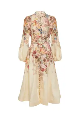 Zimmermann Luminosity Buttoned Midi Dress in Morisot Cream Floral Print Size 0 / AU 8 for rent on The Volte - image 2