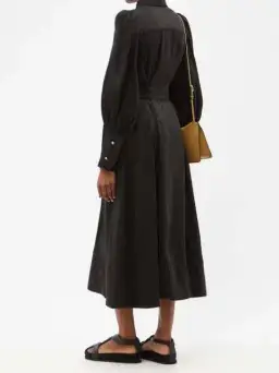 Aje Idealist Linen Blend Midi Dress Black Size 4 for rent on The Volte - image 4