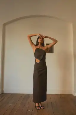 Elaine Hersby Pippa Midi Dress Black Size M / AU 10 for rent on The Volte - image 3