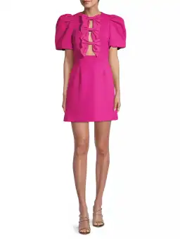 Rebecca Vallance Cecily Bow Mini Dress Hot Pink Size 10
