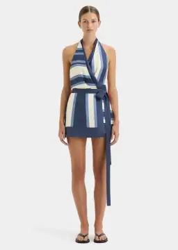 Sir the Label Dazed Wrap Halter Mini Dress Studio Print Size 2 / AU 10 for rent on The Volte - image 1