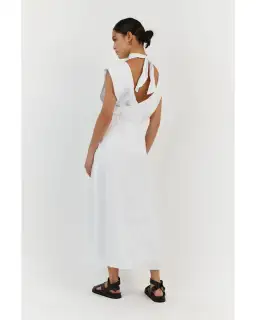 DISSH Alessi Linen Midi Dress White Size AU 8 for rent on The Volte - image 3