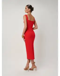 Effie Kats Marbella Dress In Cherry Red Size AU 10 for rent on The Volte - image 3
