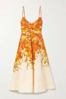 Zimmermann High Tide Picnic Midi Dress Citrus Ikat Size 0 / AU 8 for rent on The Volte - image 2