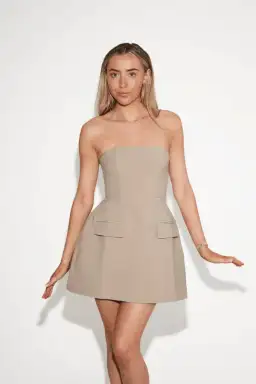 Odd Muse The Ultimate Muse Strapless Mini Dress Taupe Size L / AU 12 for rent on The Volte - image 6