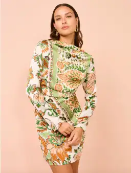 Rat & Boa Arabella Dress Blue/Burgundy Size S / AU 8