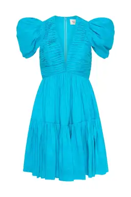 Aje Severine Tiered Mini Dress Sky Blue Size 8 for rent on The Volte - image 3