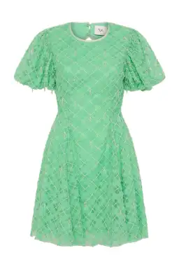 Aje Context Embellished Mini Dress Marine Green Size 8 for rent on The Volte - image 4